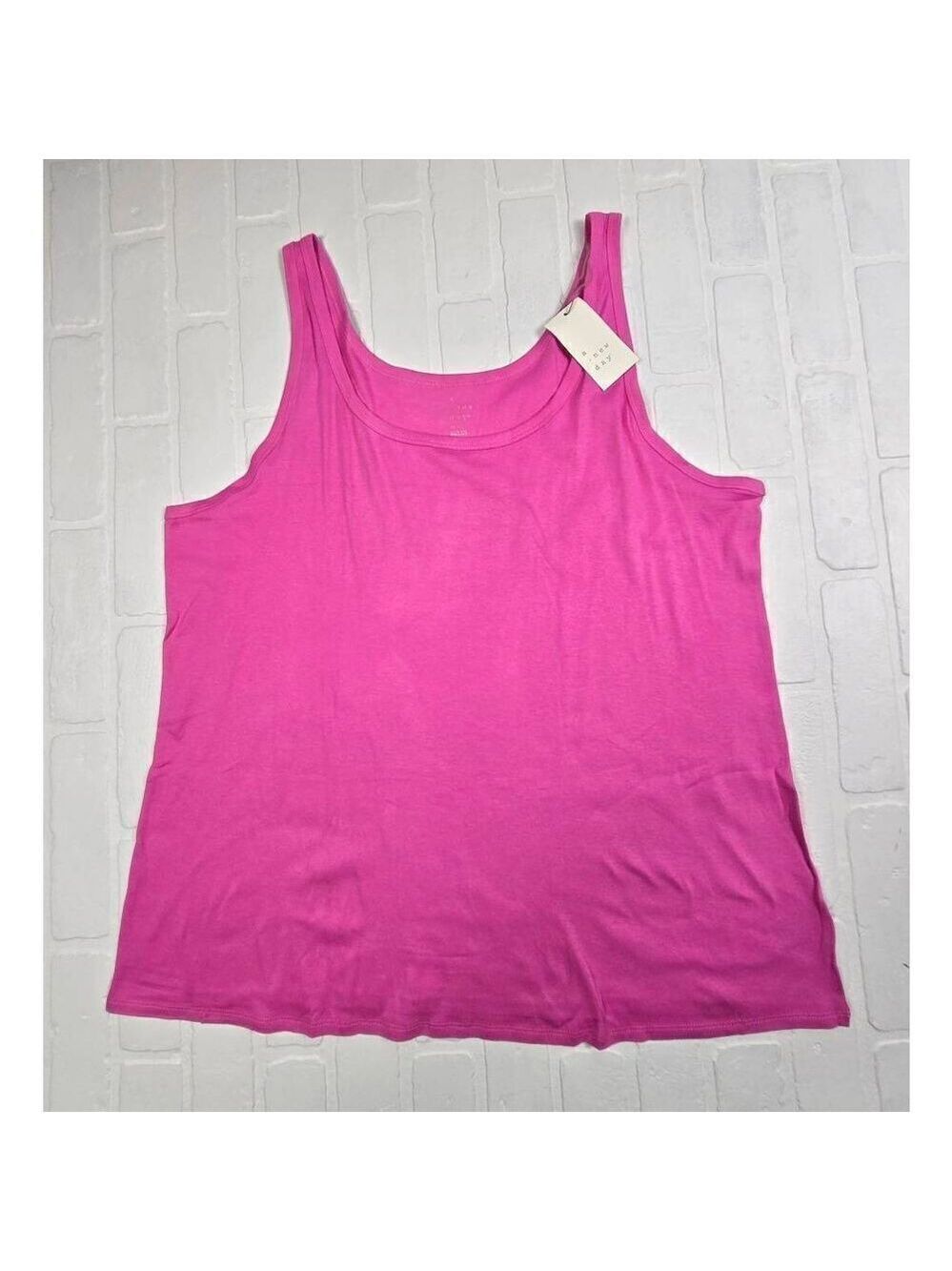 A New Day Pink Scoop Neckline Tank Top 3X
